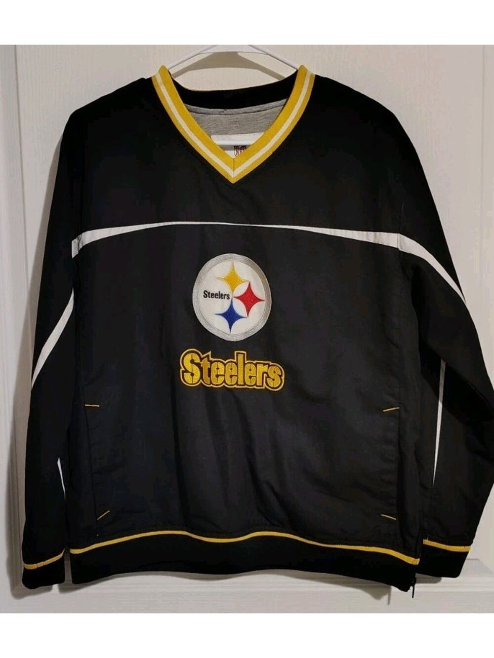 Pittsburgh Steelers Shirt Size XL 14-16 NFL Team Apparel Football Pullover Wind
